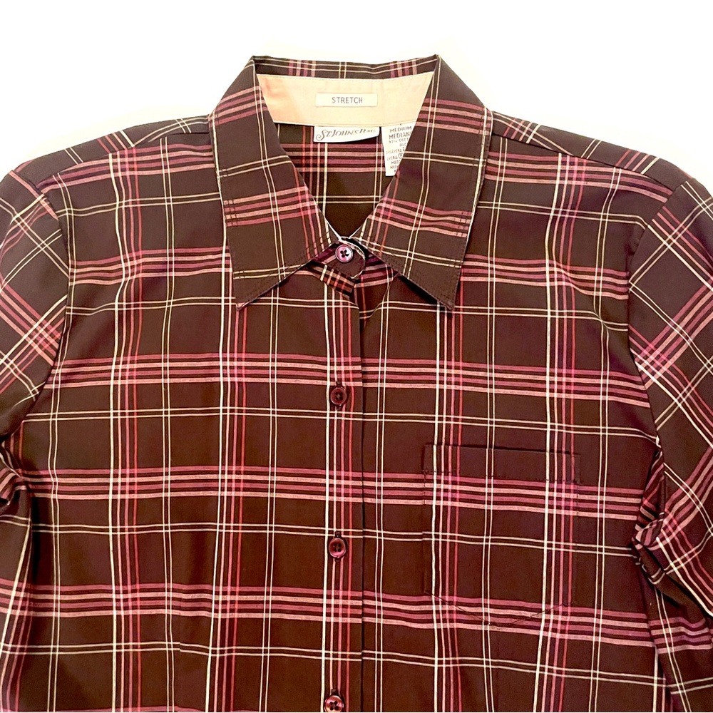 St. John’s Bay 3/4 sleeve button down shirt top - Picture 2 of 3